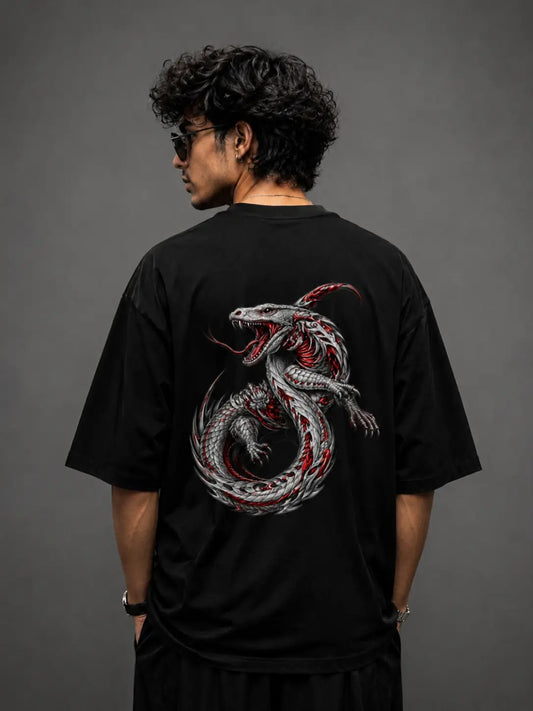 Komodo Wrath - Premium Black Oversized T-Shirt