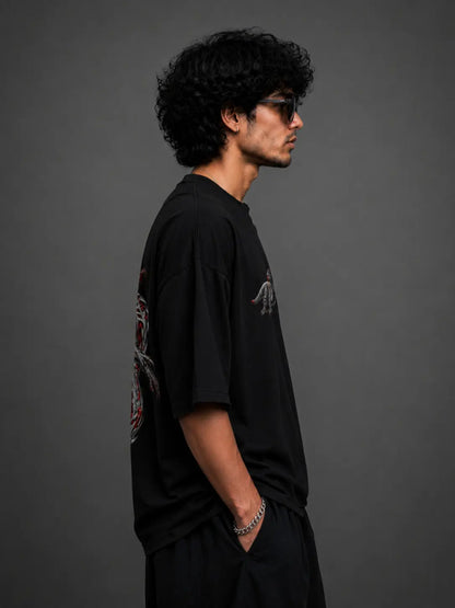 Komodo Wrath - Premium Black Oversized T-Shirt