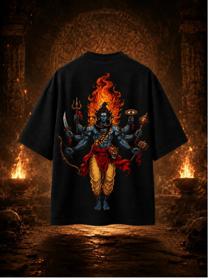 Mahadev Power – Oversized Black Graphic T-Shirt