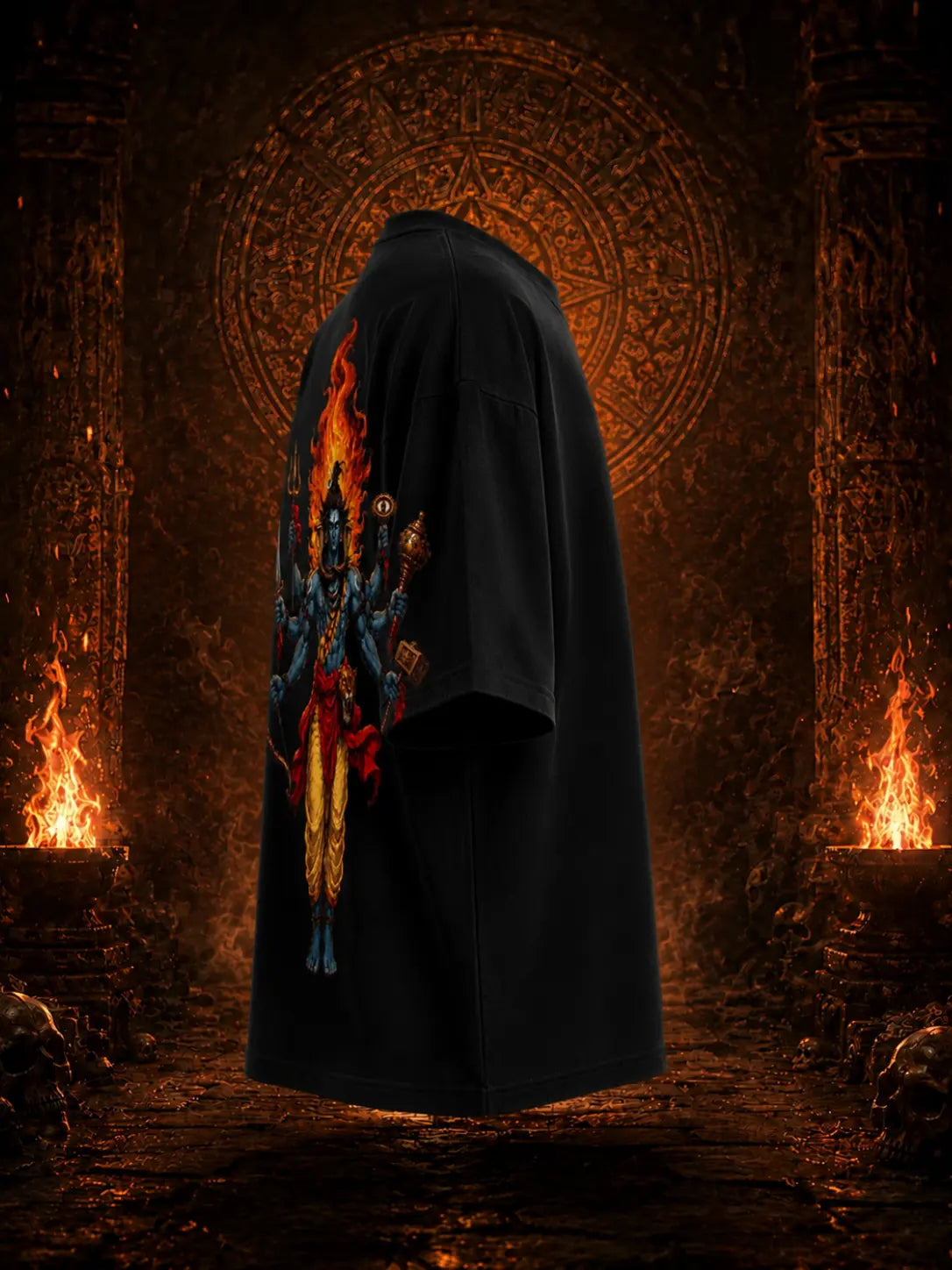 Mahadev Power – Oversized Black Graphic T-Shirt