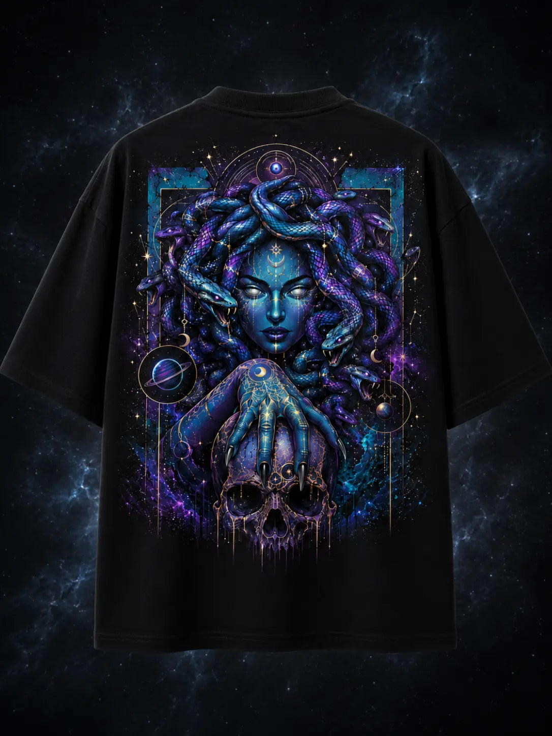 Nebula Medusa — Oversized Graphic T-Shirt