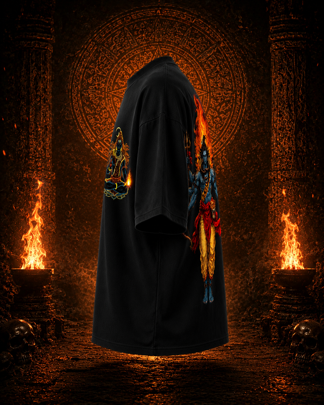 Mahadev Power – Oversized Black Graphic T-Shirt